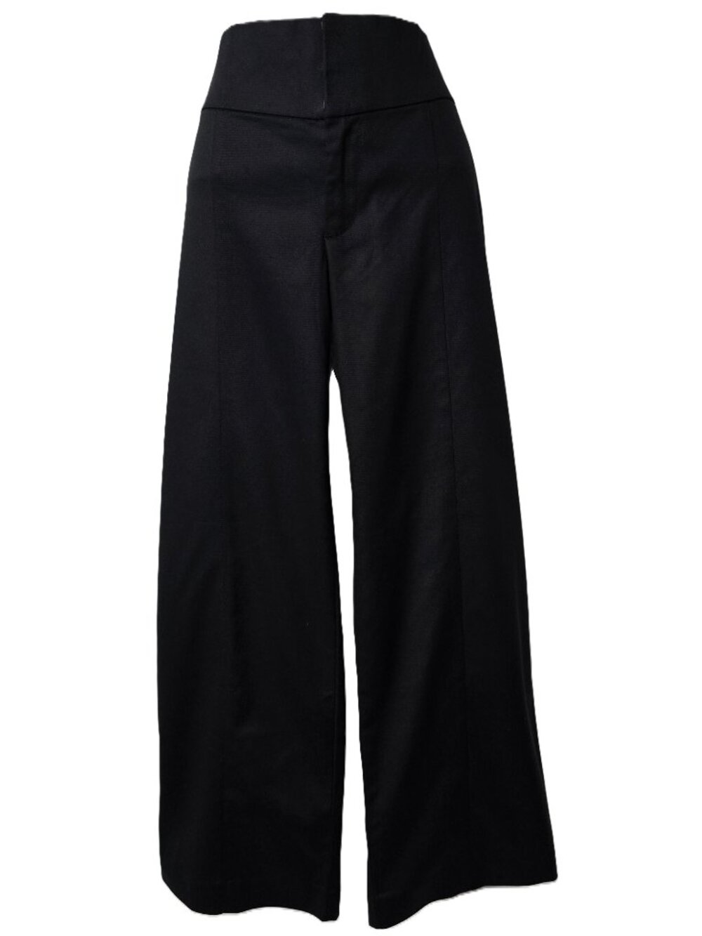 Everlane Tailored Drape Seam Pants 2 2R Wide Leg Mid Rise Ankle Black Career NEW - Picture 2 of 6